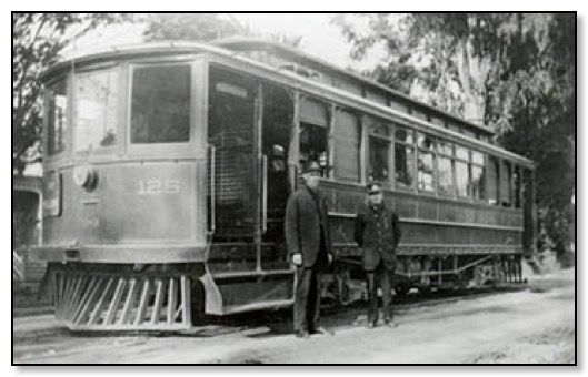 A streetcar in old Willow Glen, San Jose, CA